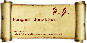 Hunyadi Jusztina névjegykártya