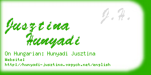 jusztina hunyadi business card